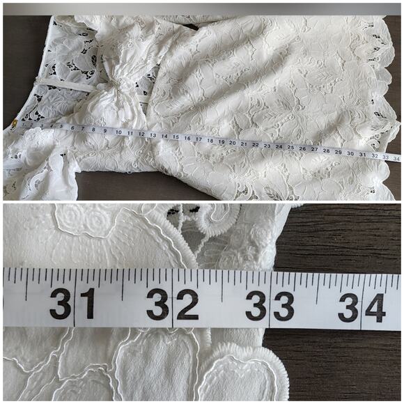 Jenny Yoo Chaya Levine Embroidered Cutout Fabric White Mini Dress Size 10 - Picture 8 of 16